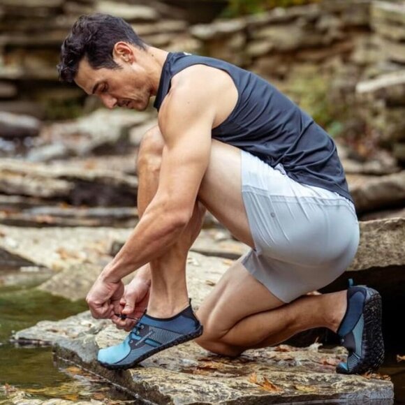 Unisex Barefoot Water Shoes Poly Spandex Rubber Support Beach Yoga Surf Camping - Picture 8 of 9